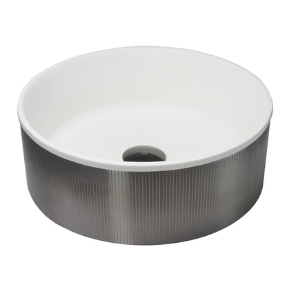 Just Taps Plus Evo Counter Top Basin with Line Patterns 360mm