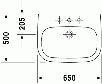 Duravit D-Code 650 x 500 Washbasins