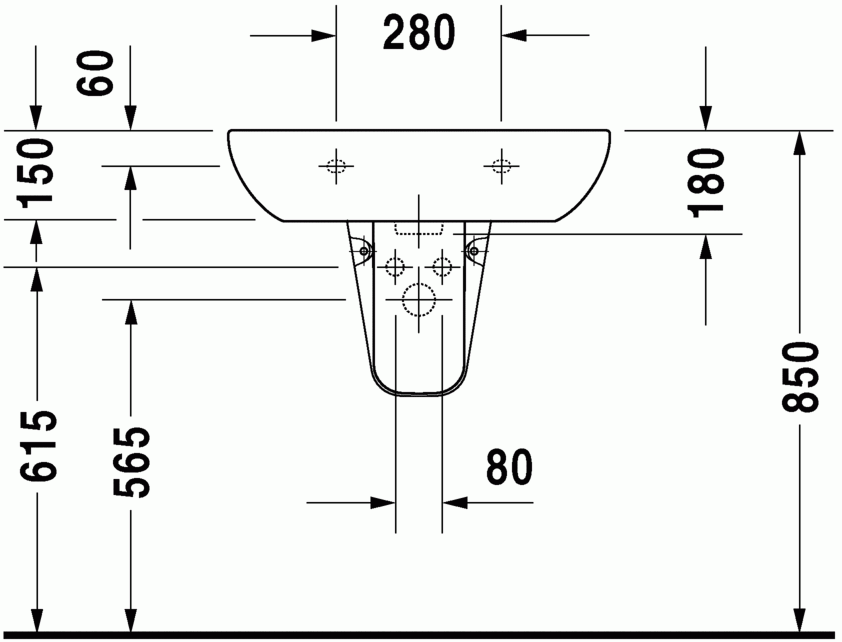 Duravit D-Code 650 x 500 Washbasins