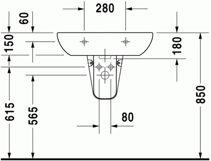 Duravit D-Code 650 x 500 Washbasins