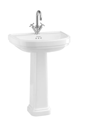 Burlington Riviera 650mm D shape Basin Only - 2 Tap Hole