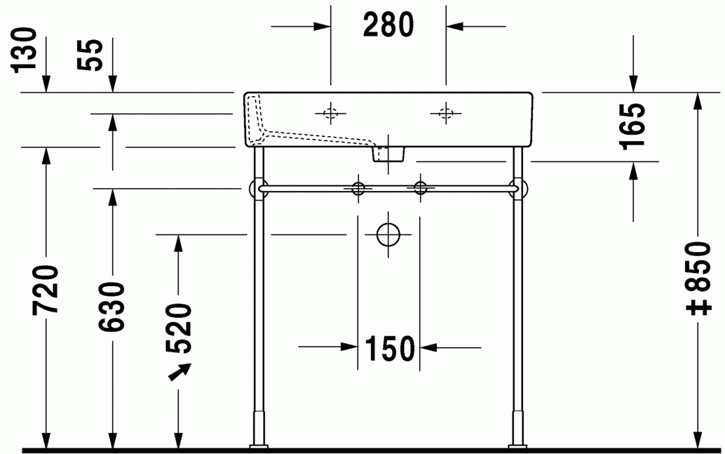 Vero 700 x 470 Rectangle Furniture Washbasin w/ Overflow