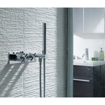 Just Taps Plus Solex Thermostatic Concealed 2 Outlet Shower Valve with Attached Handset