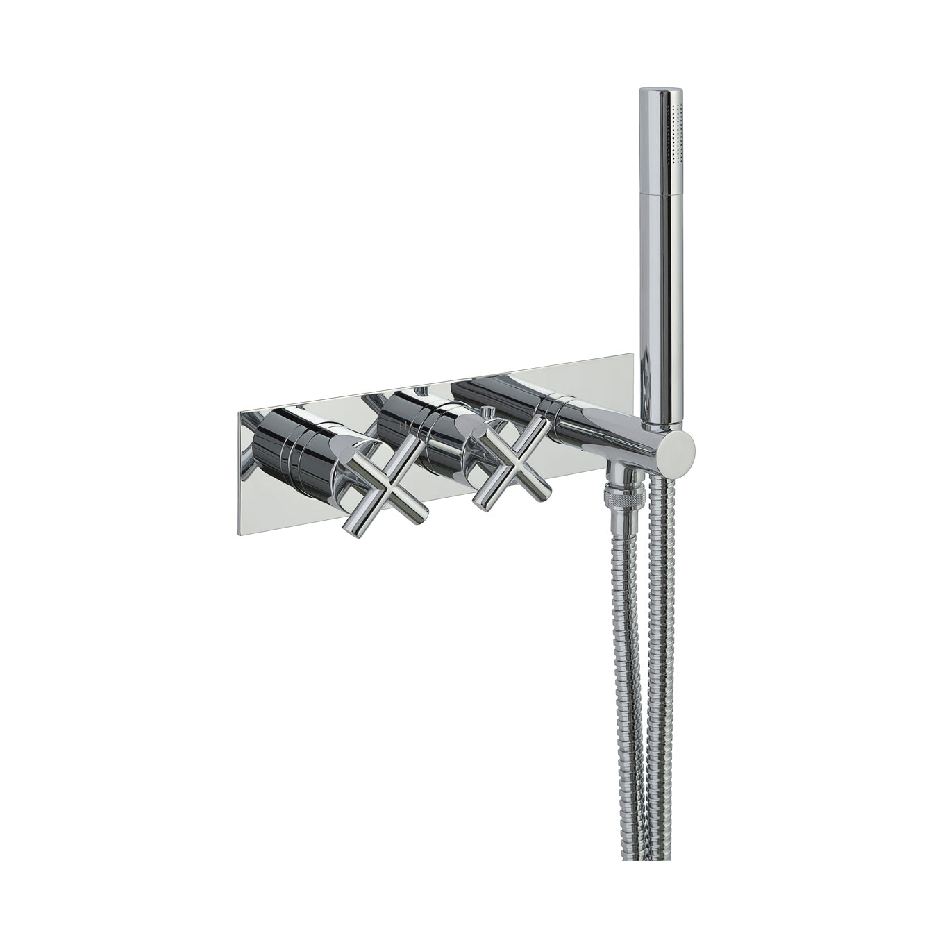 Just Taps Plus Solex Thermostatic Concealed 2 Outlet Shower Valve with Attached Handset