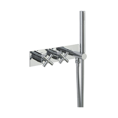Just Taps Plus Solex Thermostatic Concealed 2 Outlet Shower Valve with Attached Handset