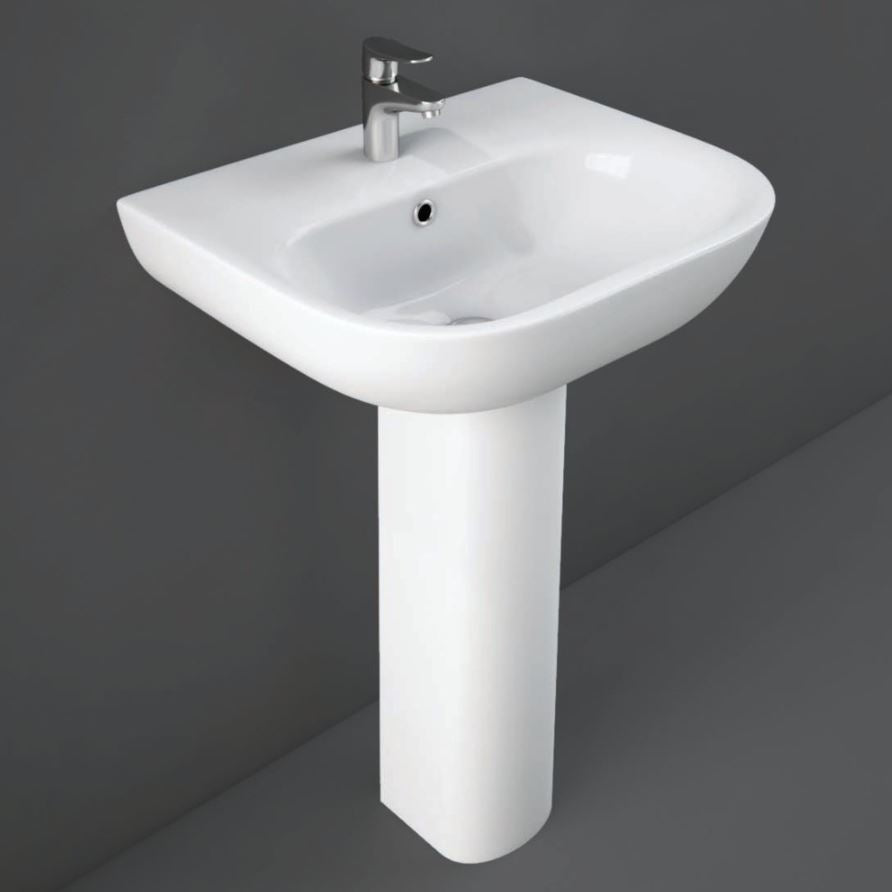 RAK Tonique 800mm Full Pedestal - Oval White Finish