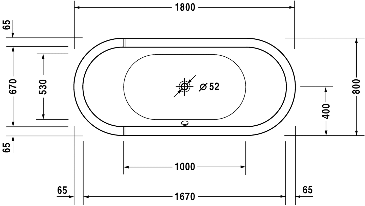 Duravit Starck 1800x800mm Free Standing Acrylic Bath