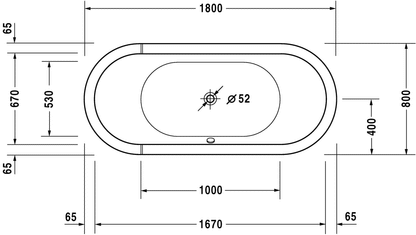 Duravit Starck 1800x800mm Free Standing Acrylic Bath