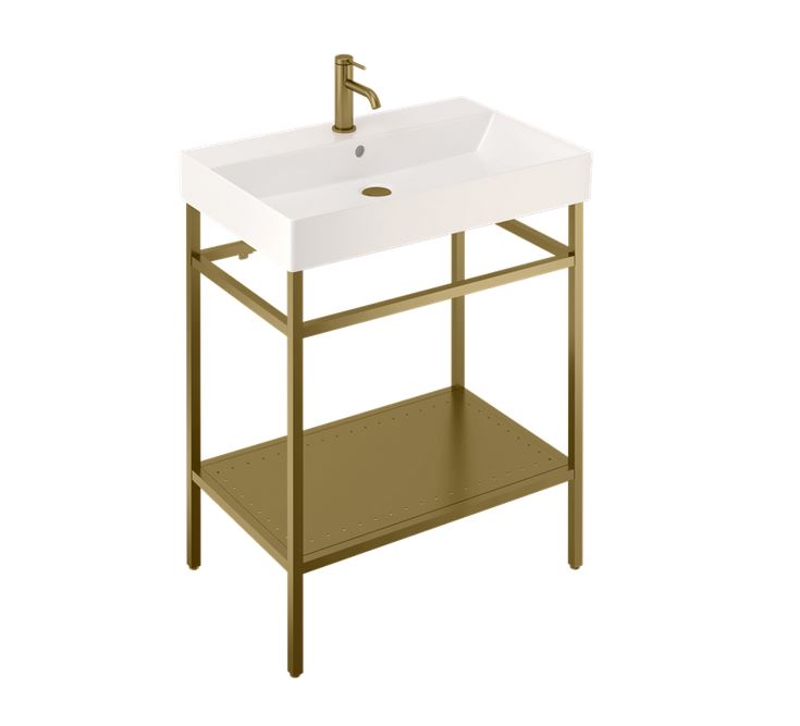 Frame Brushed Brass Stand For 700mm Basin