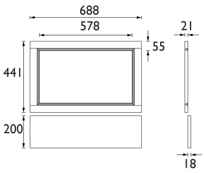 Caversham 700mm End Panel Midnight Blue