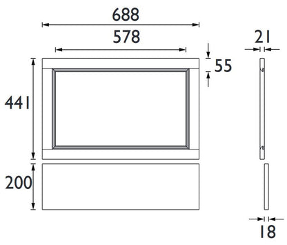Caversham 700mm End Panel Midnight Blue
