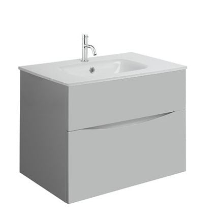 Glide II Ice White Glass Basin No Tap Hole 700mm