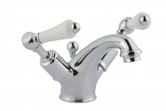 Just Taps Grosvenor Lever Basin Mixer With Pop Up Waste - Nickel