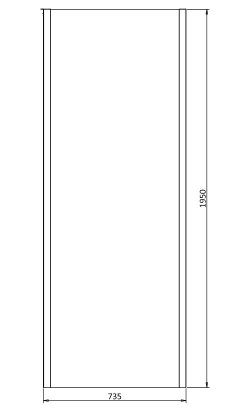 Crosswater Clear 6 760mm Shower Side Panel Brushed Brass