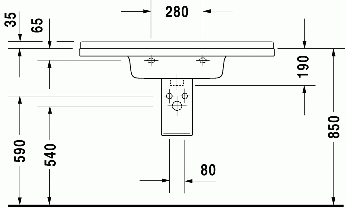Starck 3 1050 x 485mm Furniture Washbasin w/ Overflow