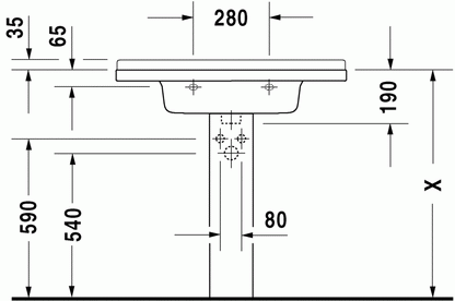 Starck 3 850 x 485mm Furniture Washbasin w/ Overflow