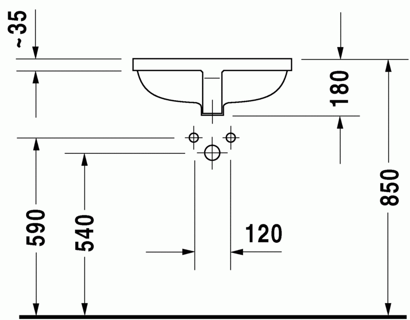 Duravit Starck 3 530 x 400 Furniture Basin