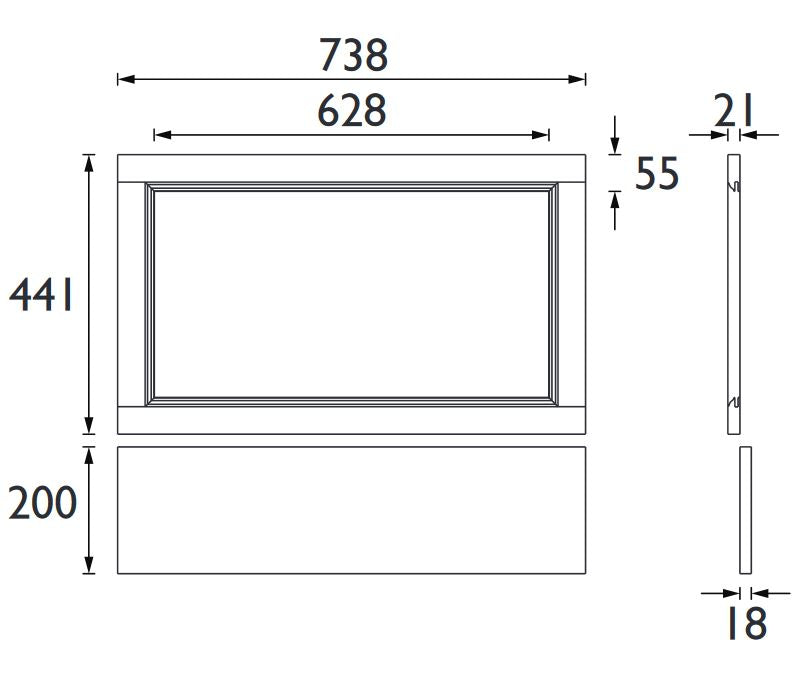 Caversham 750mm End Panel Midnight Blue