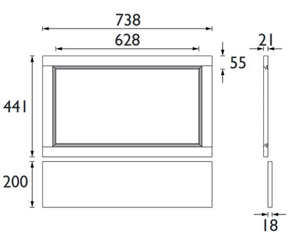 Caversham 750mm End Panel Midnight Blue