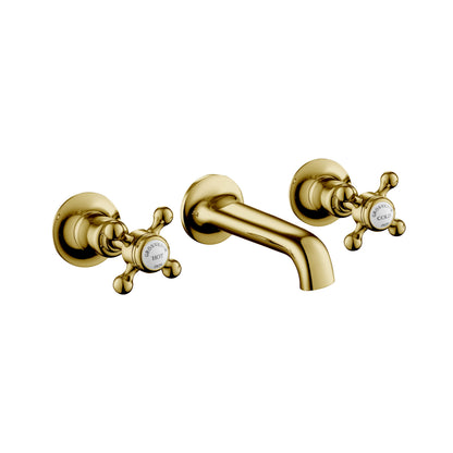 Just Taps Plus Grosvenor 3 Hole Wall Mounted Basin Mixer