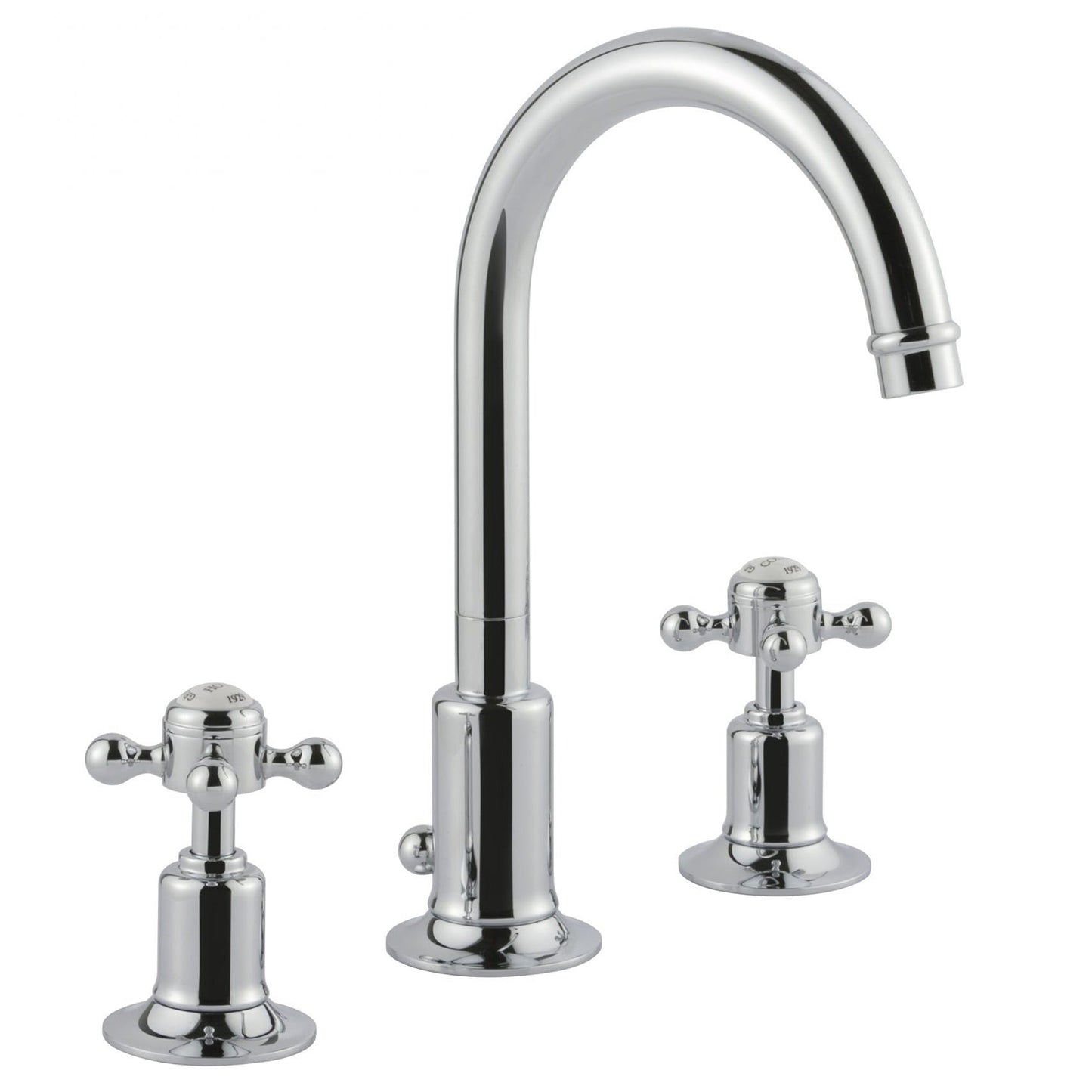 Just Taps Plus Grosvenor 3 Hole Basin Mixer with Swivel Spoutand Pop Up Waste