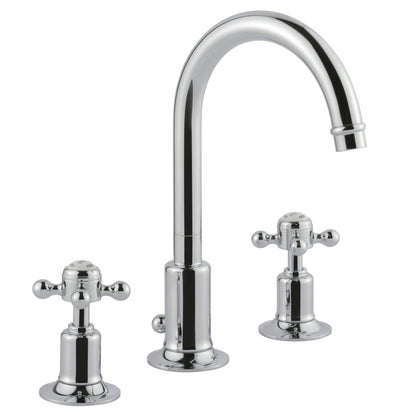 Just Taps Plus Grosvenor 3 Hole Basin Mixer with Swivel Spoutand Pop Up Waste