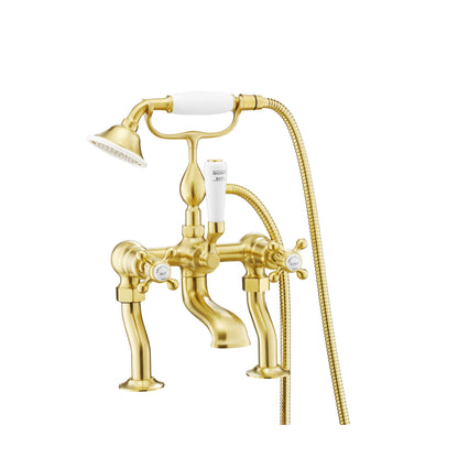 Just Taps Plus Grosvenor Deck Mounted Bath Shower Mixer with Kit