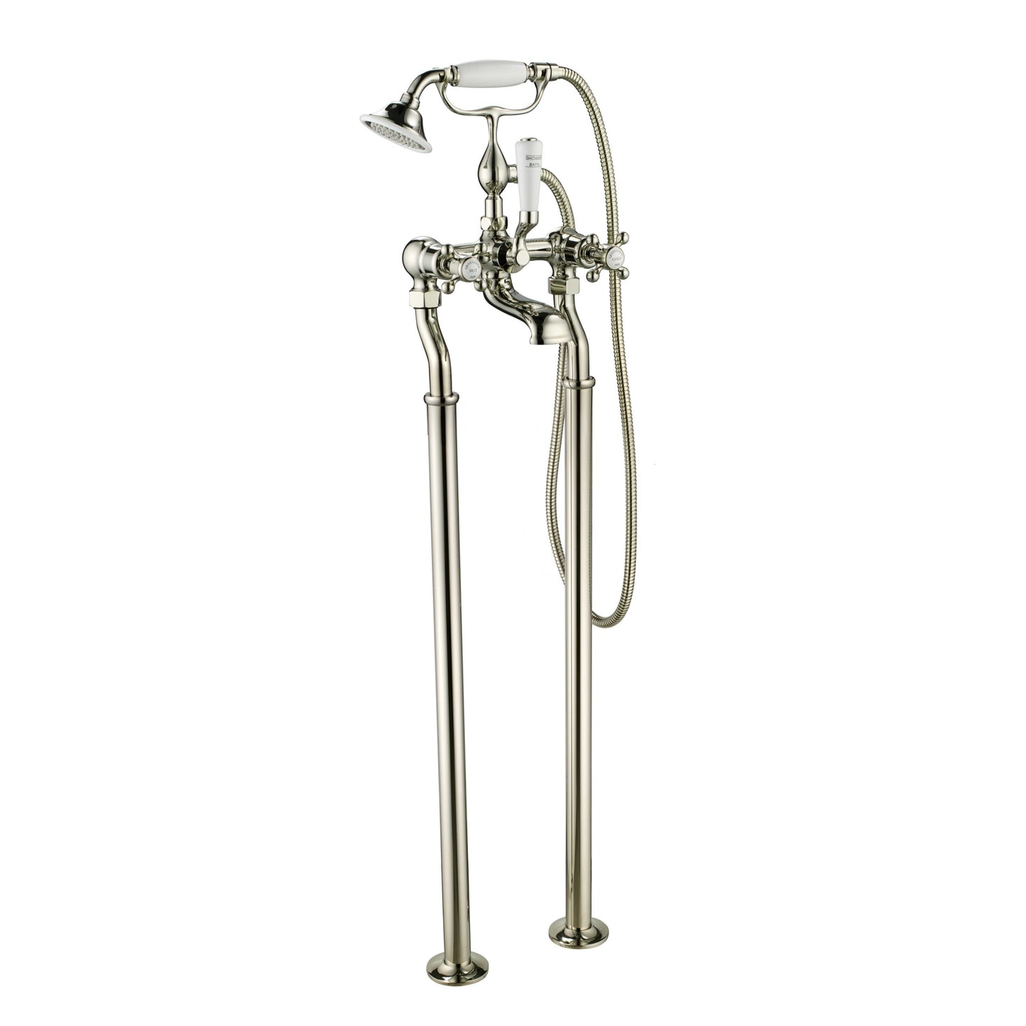 Just Taps Plus Grosvenor Freestanding Bath Shower Mixer With Kit