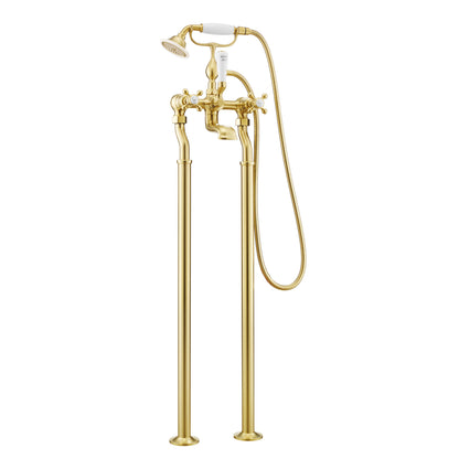 Just Taps Plus Grosvenor Freestanding Bath Shower Mixer With Kit