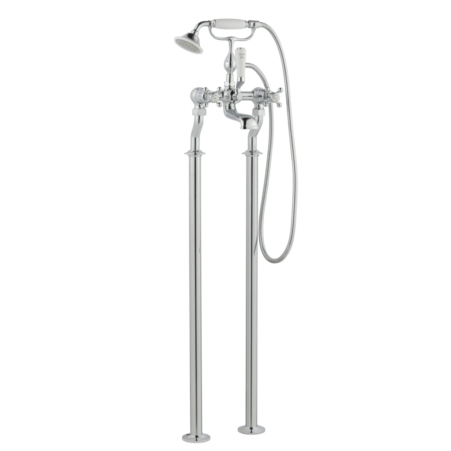 Just Taps Plus Grosvenor Freestanding Bath Shower Mixer With Kit