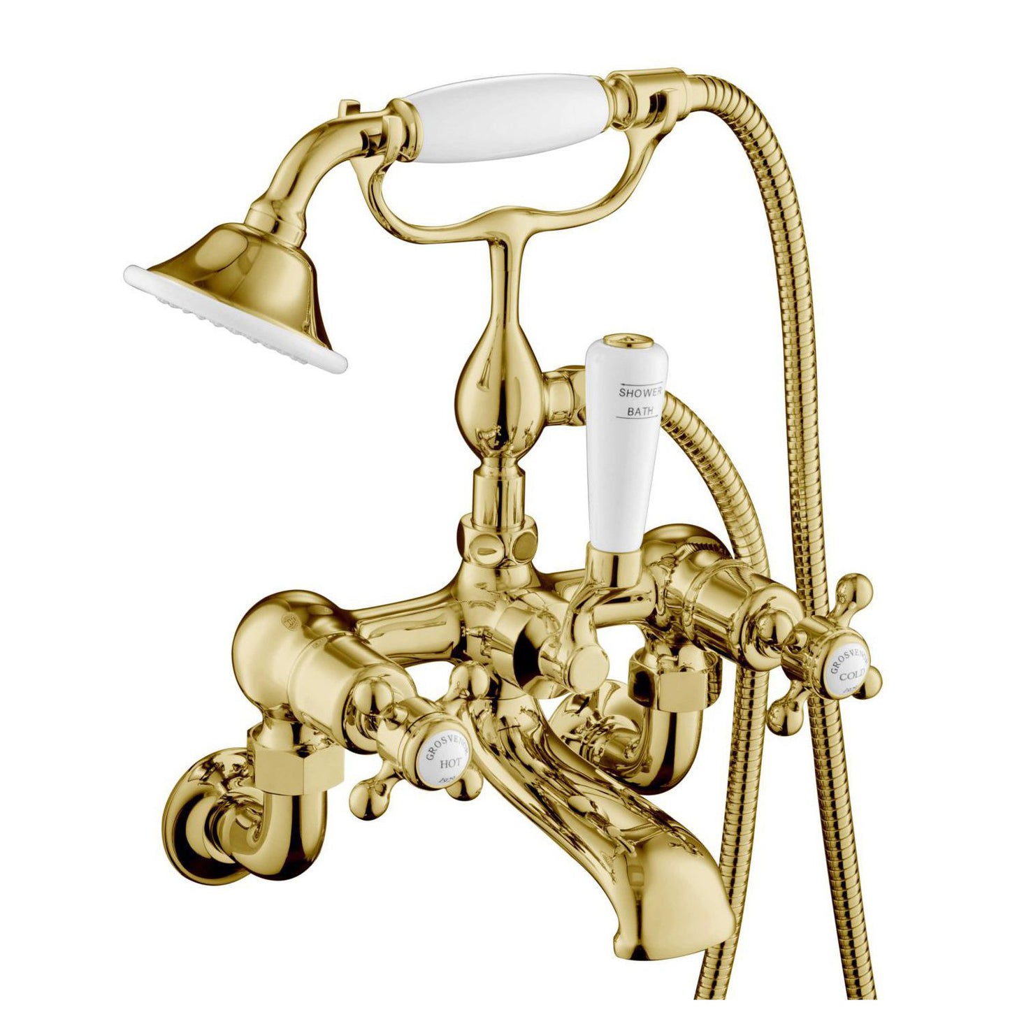 Just Taps Plus Grosvenor Bath Shower Mixer Wall Mounted with Kit