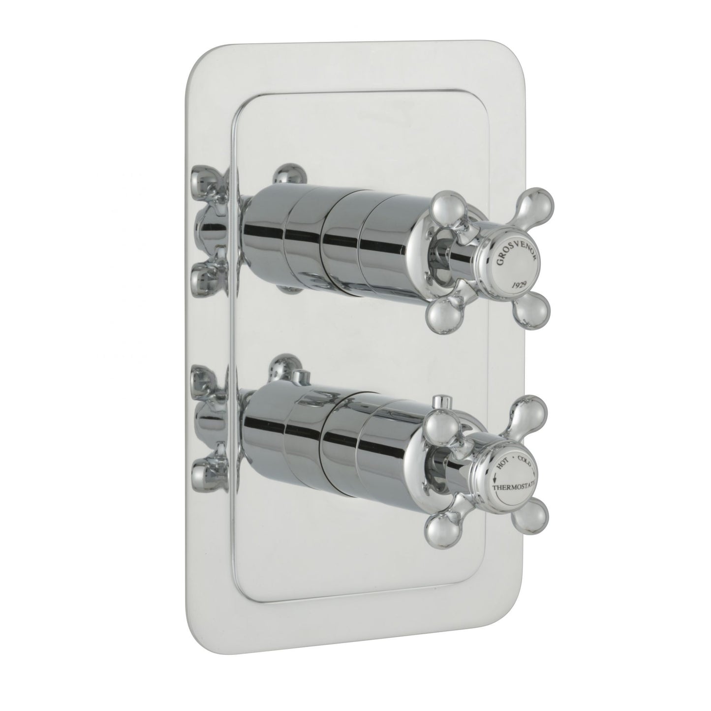 Just Taps Plus Grosvenor Thermostatic Concealed 2 Outlet Shower Valve - Vertical