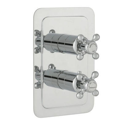 Just Taps Plus Grosvenor Thermostatic Concealed 2 Outlet Shower Valve - Vertical