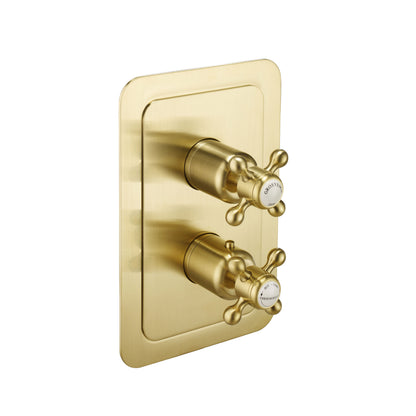 Just Taps Plus Grosvenor Thermostatic Concealed 2 Outlet Shower Valve - Vertical