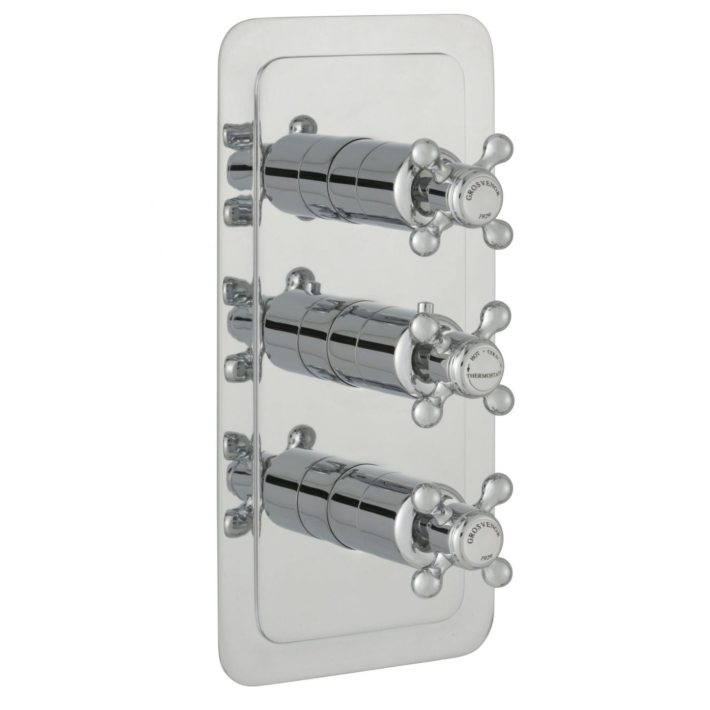 Just Taps Plus Grosvenor Thermostatic Concealed 3 Outlet Shower Valve - Vertical