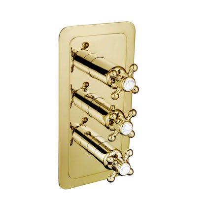 Just Taps Plus Grosvenor Thermostatic Concealed 3 Outlet Shower Valve - Vertical