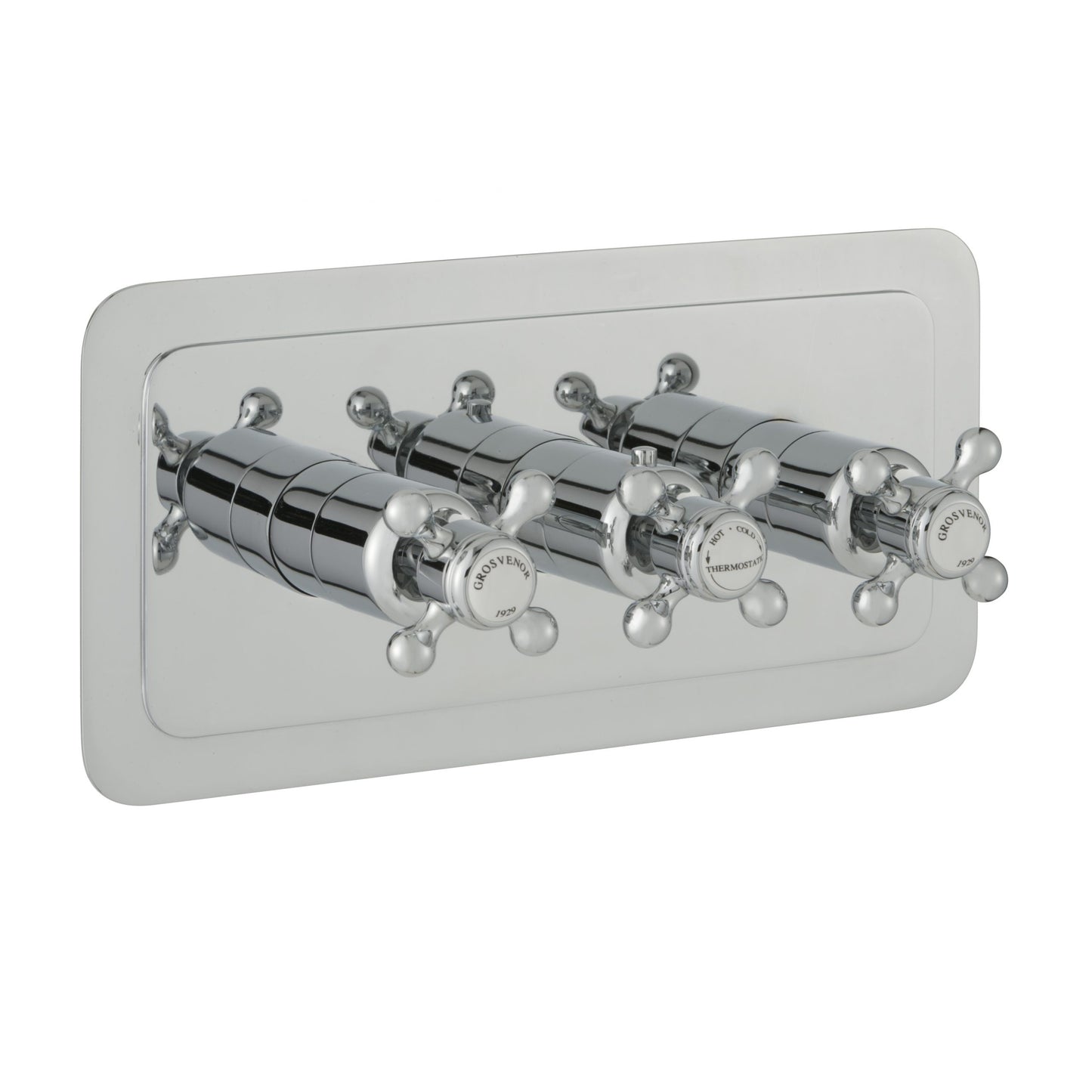 Just Taps Plus Grosvenor Thermostatic Concealed 3 Outlet Shower Valve - Horizontal