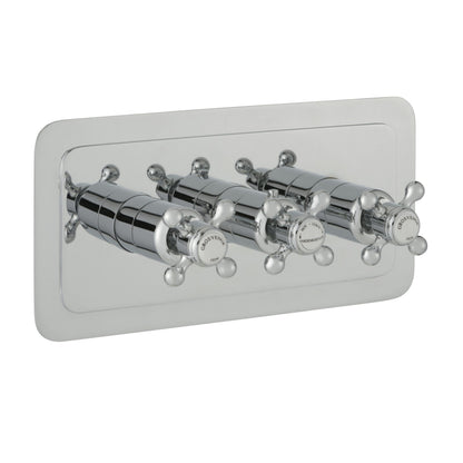 Just Taps Plus Grosvenor Thermostatic Concealed 3 Outlet Shower Valve - Horizontal