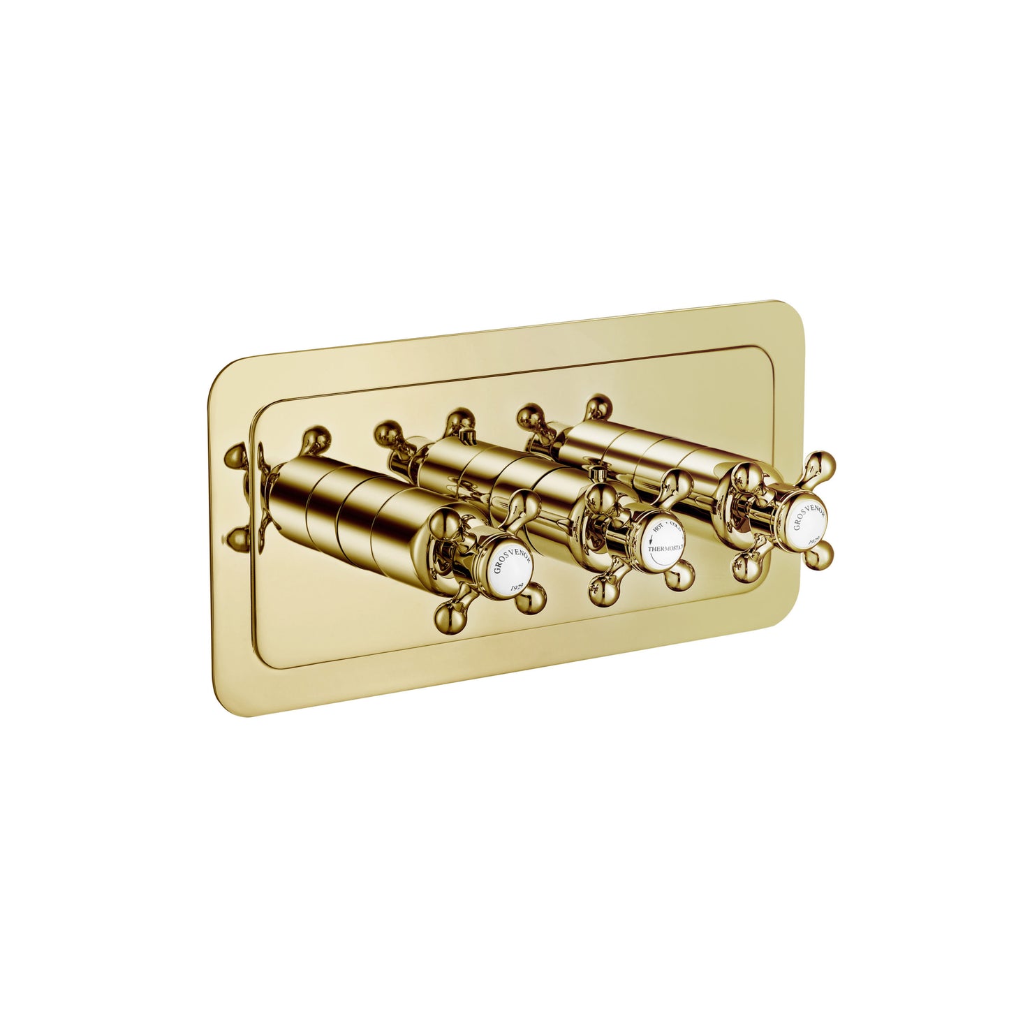 Just Taps Plus Grosvenor Thermostatic Concealed 3 Outlet Shower Valve - Horizontal