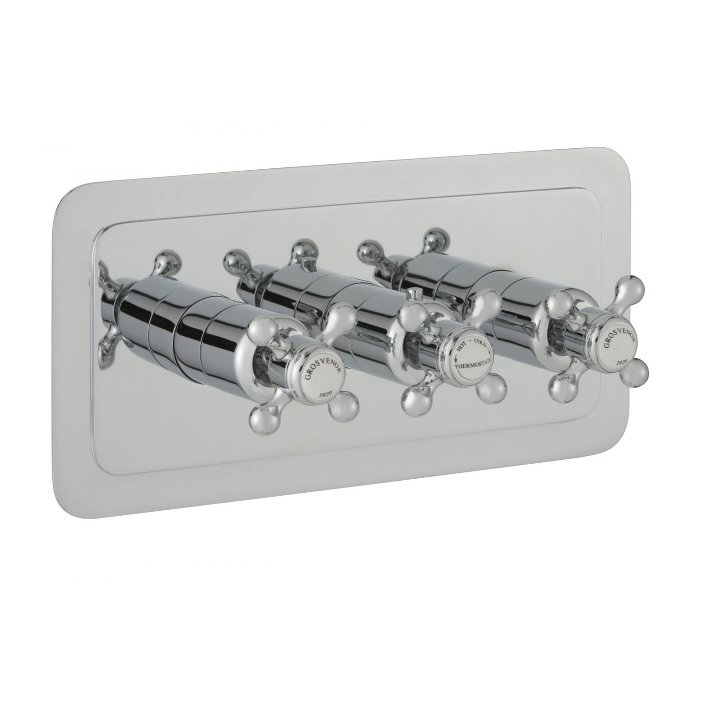 Just Taps Plus Grosvenor Thermostatic Concealed 2 Outlet Shower Valve - Horizontal
