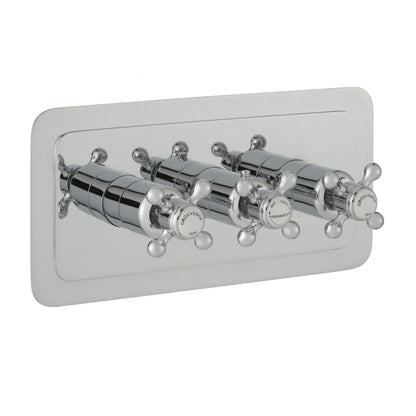 Just Taps Plus Grosvenor Thermostatic Concealed 2 Outlet Shower Valve - Horizontal