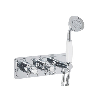Just Taps Plus Grosvenor Thermostatic Concealed 2 Outlet Valve and Handset Attachment