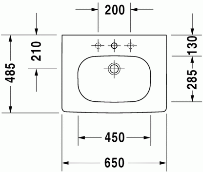 D-Code 650 x 485mm Furniture Washbasin w/ Overflow