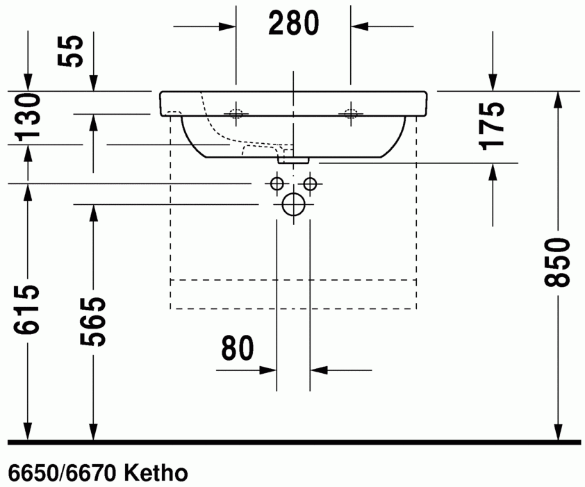 D-Code 650 x 485mm Furniture Washbasin w/ Overflow