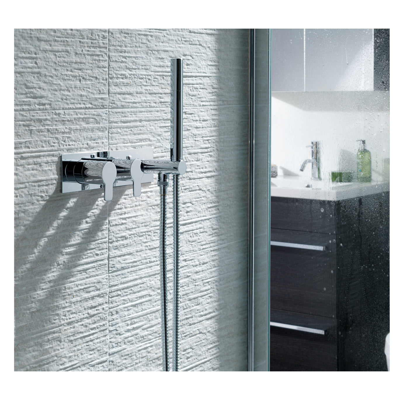 Just Taps Plus Amore Thermostatic Concealed Shower Valve 2 Outlets with Handset