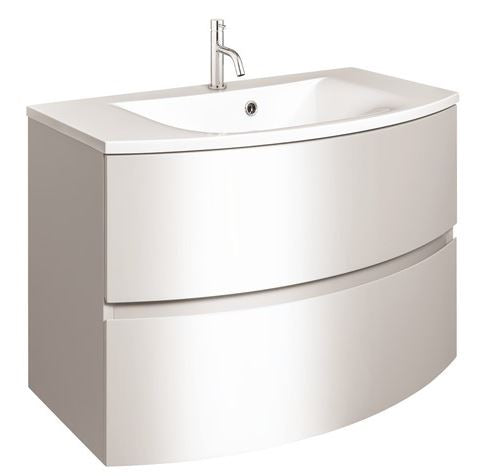 Crosswater Svelte 800mm Vanity Unit ONLY - White Gloss