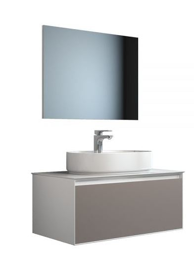 Essentials Essence 800mm Single Drawer Cabinet in Matt Stone