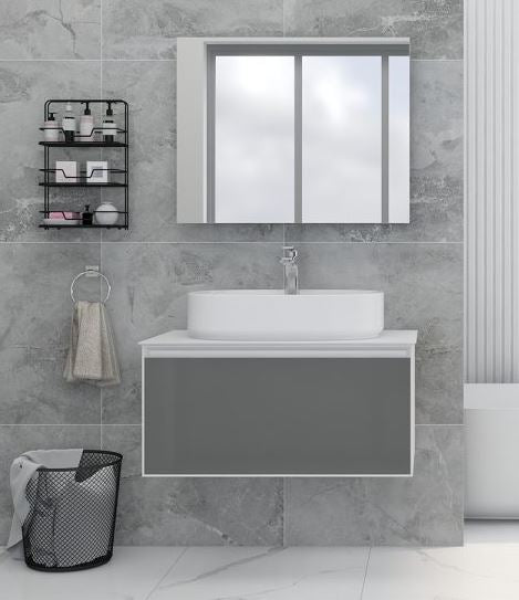 Essentials Essence 800mm Single Drawer Cabinet in Matt Stone