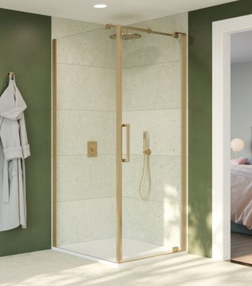 Crosswater Optix Side Panel For Pivot Door 800mm - Brushed Brass
