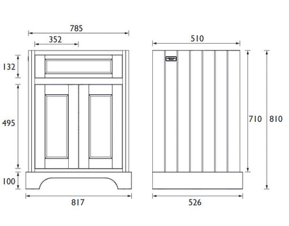 Wilton 800mm Floorstanding Unit Maritime Blue